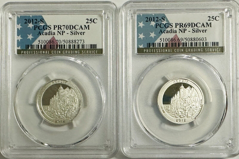 Silver Lot Of 2 National Park Coins ( PR70 & PR69) Low Price # SQL 11