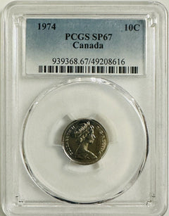 1974 Canadian Dime PCGS SP67  # Lot #5 Canada 10C