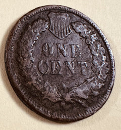 1873 Indian Head Cent Penny- Closed 3, VG Details Full Date As Pictured #532-84