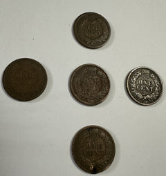 Antique Indian Head Old Vintage Penny Lot ( 1895-1906) Lot # AIHP (5)