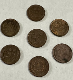 Lot Of 7 AU Lincoln Wheat Cents From 1950’S( Pls Read Description) Lot #p7