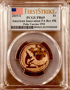 2019-S American innovation $1 Rev. PR Polio vaccine PR69 #87