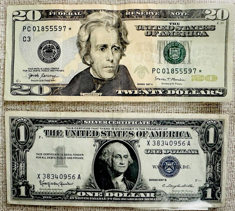 Lot Of Two Paper Money ( Silver Certificate & Error Replacement Star Note) #PM01