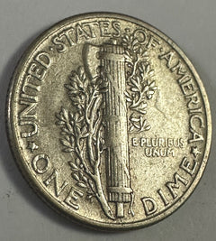 1944-P Mercury 90% Silver US DimeAU Lot # MD 1944-P AU
