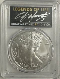 2025 $1 American Silver Eagle  PCGS MS70 FS Legends of Life Edgar Martinez #146