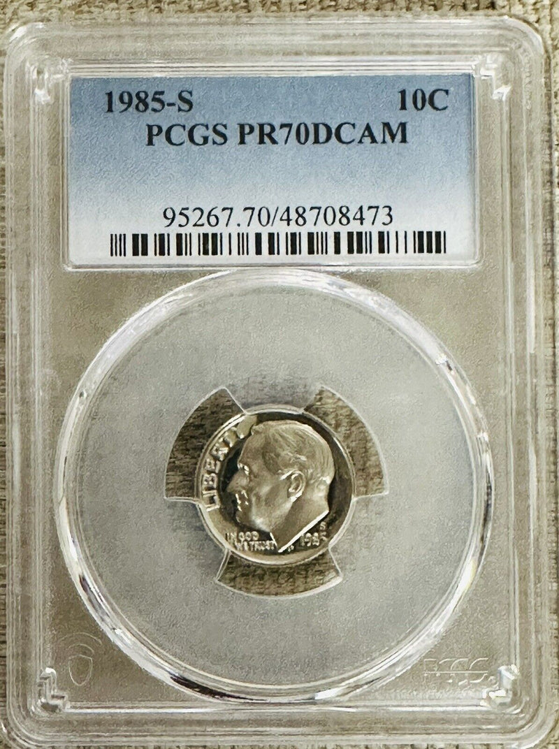 1985-S Roosevelt Dime PCGS  Graded Perfect PR70 DCAM( Top Grade None Better) #2