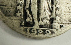 1929-S Standing Liberty Silver Quarter VF W/ Full Date & Mint Mark # 564-78