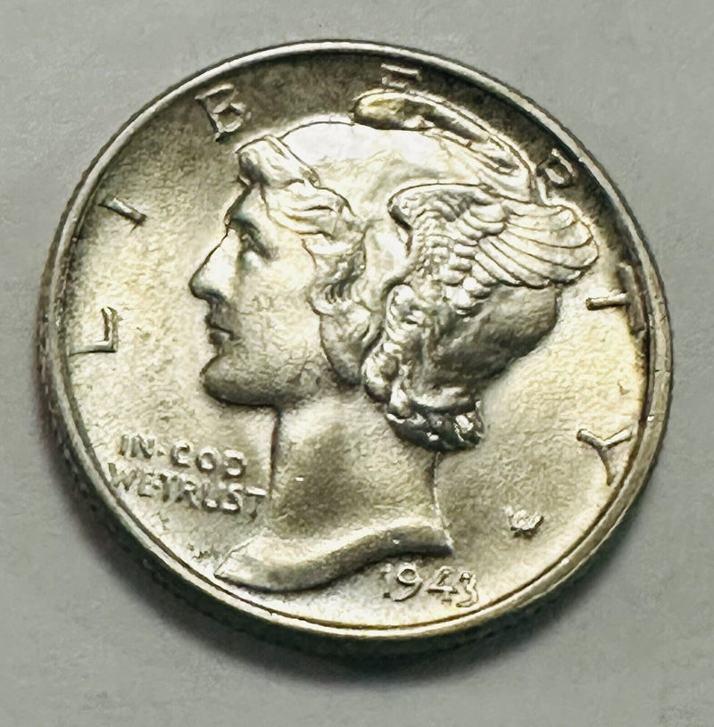 1943 P Mercury Dime Brilliant Uncirculated 90% Silver  BU  # MD 1943 (577-66)