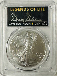 2025 American Silver Eagle PCGS MS70 FS Legends of Life Dave Robinson autograph