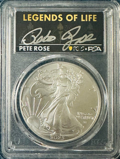 2025 $1 American Silver Eagle PCGS MS70 FS Legends of Life Pete Rose #OA 145