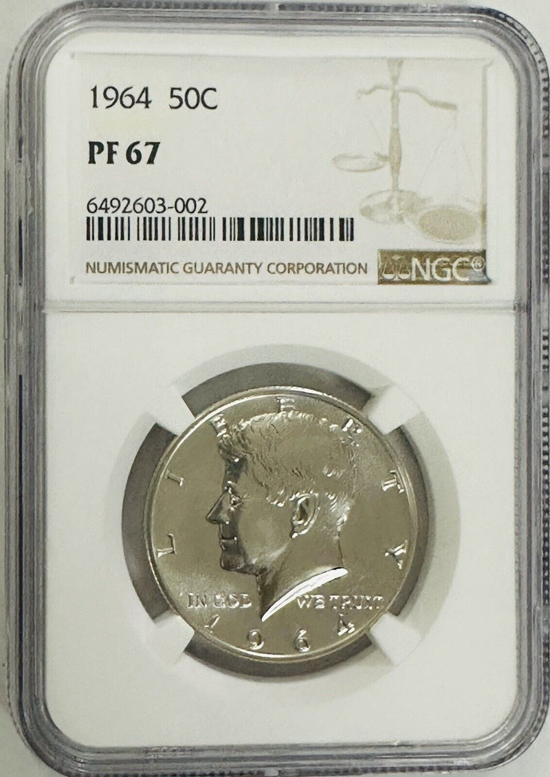 1964 Kennedy Silver Proof Half Dollar 50C NGC PF67 Spotless # KSD 1964 PR67 #02