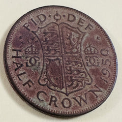 1950 UK Great Britain 1/2 Crown George VI Natural Red Toned # UK 1950 1/2 C