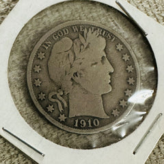 1910-S Barber Silver Half Dollar Nice Original VG Details As Pictured #BSHD1910S