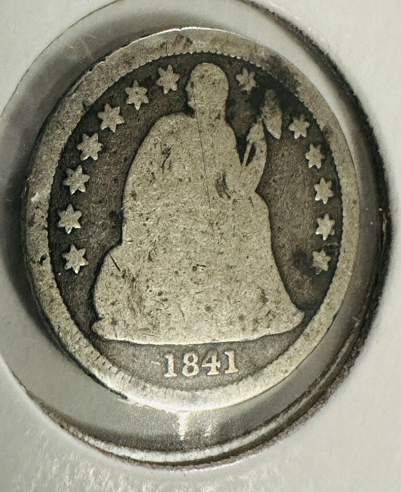 1841 P Seated Liberty Silver Dime- Philadelphia Nice Coin As Pictured # SLD 1841