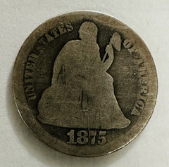 1875 Seated Liberty Dime Circulated As Pictured # SLD 1875
