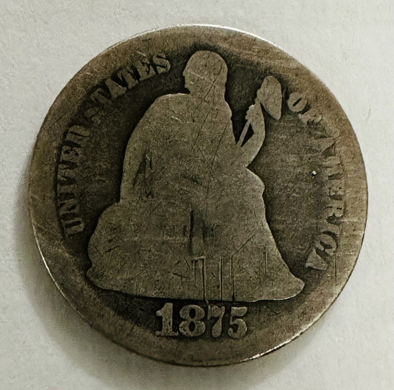 1875 Seated Liberty Dime Circulated As Pictured # SLD 1875