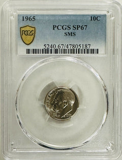 1965 Roosevelt Dime-Gold Shield-SP67 SMS (Special Mint Set)#OA23 Rare GoldShield