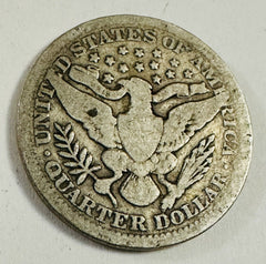 1902-P Barber Quarter 90% Silver, Over 120 years Old As Shown # BQ 1902-P