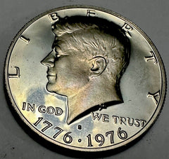 1776 - 1976 S CLAD PROOF BICENTENNIAL KENNEDY HALF DOLLAR Toning # 1976 KPHD