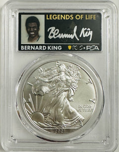 2021 (P) $1 Silver Eagle Emergency T1 PCGS MS70 FS Legends of Life Bernard King