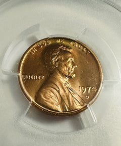 1974-D Lincoln Cent PCGS MS65RB ( Hard Finding In Red Brown) #OA 34