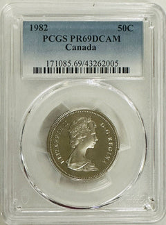 1982 Canada 50C PCGS PR69DCAM  RARE LOW POP "low Price" #02