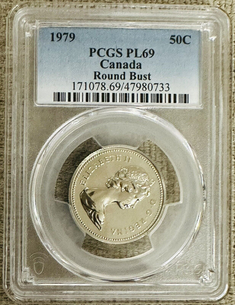 1979 CANADA ROUND BUST 50 CENTS PCGS PL69 (FINEST GRADED SPOTLESS) #2