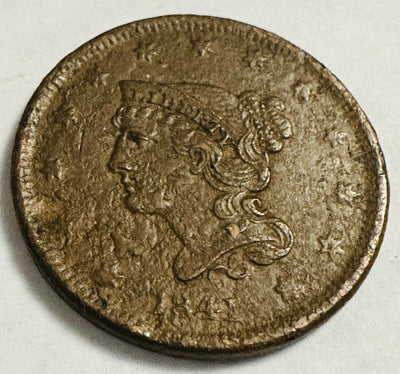 1841 Large Cent, Braided Hair Beautiful Reverse Full Date As Pic. (#BHLC 1841)