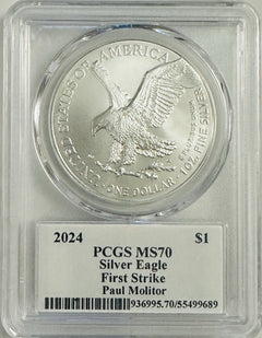 2024 American Silver Eagle 1oz PCGS MS70 FS Legends of Life Paul Molitor #OA 133