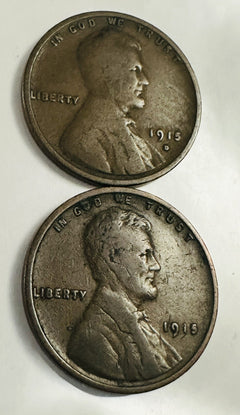 1915 P & D Lincoln Wheat Cent # L P 1915  P & D #2