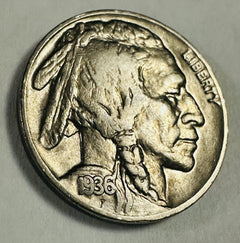 1936-P Buffalo Nickel XF++W/Bold Date & Almost Full Horn # BN 1936-P XF++ AFH#2