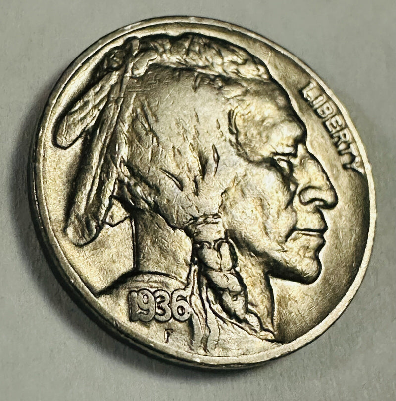 1936-P Buffalo Nickel XF++W/Bold Date & Almost Full Horn # BN 1936-P XF++ AFH#2