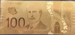 $100 (4) Canada 99.9%  24 Caret Gold Foil Polymer. Lot # Canada100
