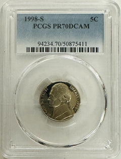 Lot Of 2 Perfect PR70DCAM JEFFERSON NICKEL (1990's & 2000's) $52 Book Value #195
