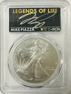 2025 $1 American Silver Eagle 1oz PCGS MS70 FS Legends of Life Mike Piazza