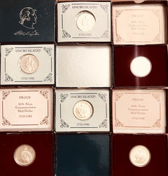George Washington silver commemorative half dollar(3 proof & 3 uncirculated).