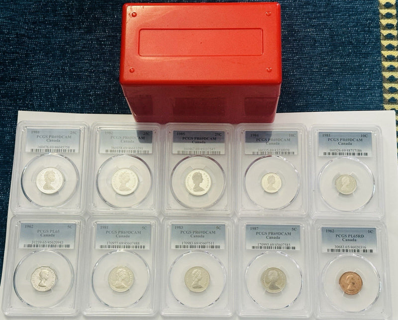 50% Off Extreme Sale Lot Of 10 CANADA  Coins PR69DCAM/PL 65 As Shown #B C8