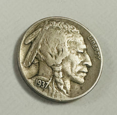 1937 Philadelphia Full Horns Buffalo Nickel XF Details As Pictured # BN 102