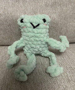 Handmade Crochet Moo Cow  Cute Stuffed Animal 9” W/ Free Frog ( Great Gift).