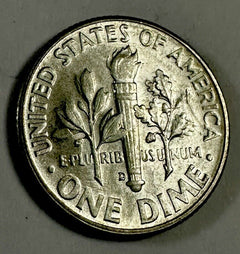 1955 D Roosevelt Dime Uncirculated 90% Silver 10c US Coin Lot # RD 1955-D #2