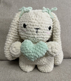 Handmade Crochet Big Bunny Holding The Heart As Shown (great Gift)