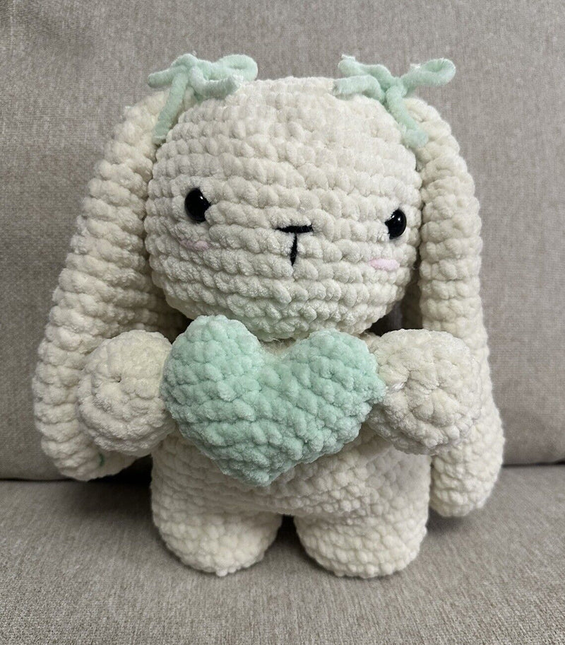 Handmade Crochet Big Bunny Holding The Heart As Shown (great Gift)