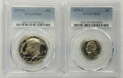lot of 2 1971-S PCGS Graded coins (lot # OA 20) "low price' PCGS BOOK VALUE $28
