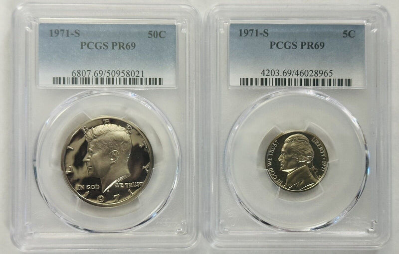 lot of 2 1971-S PCGS Graded coins (lot # OA 20) 