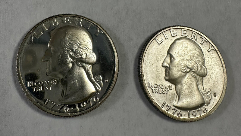 Wow! 1776-1976 DCAM  PROOF & BU PAIR!  BOTH SILVER GEM BU RARE SET Lot #1976(2)