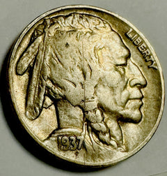 1937-P 5C Buffalo Nickel ~XF ~ Bold Date As Pictured # BN 1937-P XF BD