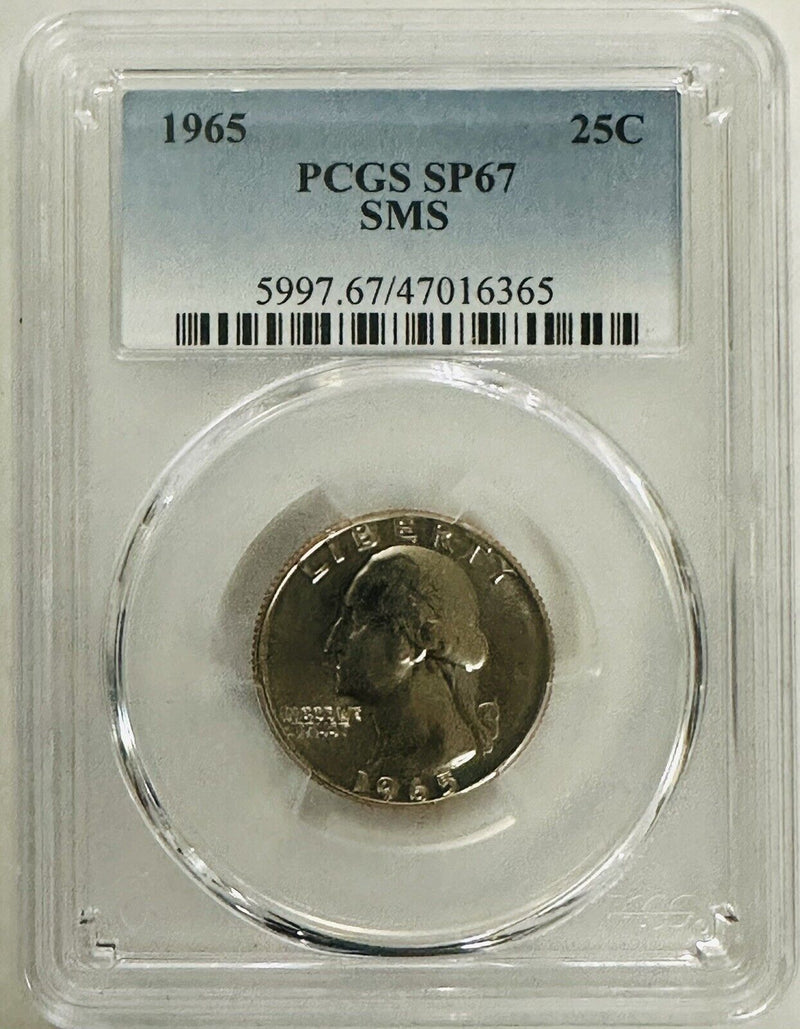1965 Washington Quarter PCGS SP67 SMS (Special Mt Strike) 
