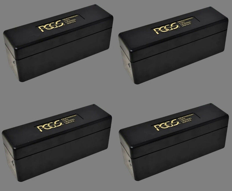 Lot Of 4 Official PCGS 20 Coin Slab Black Plastic Storage Box