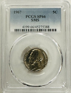 Lot Of 3 PCGS GRADED 1967 Special Mint Set Coins (25C, 10C & 5C) As Shown # OA43
