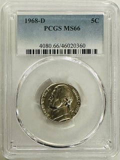 1968-D Jefferson Nickel PCGS MS66 # OA 03 ( PCGS BOOK VALUE $32) Low Price